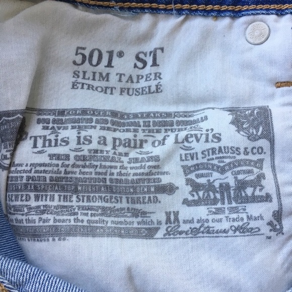 (SOLD) LEVI’s 501 ST Slim Tapered Denim Jeans Blue 28 - Picture 7 of 8